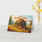 Whimsieke Thanksgiving Oogst Kaart (Gele Bloem)