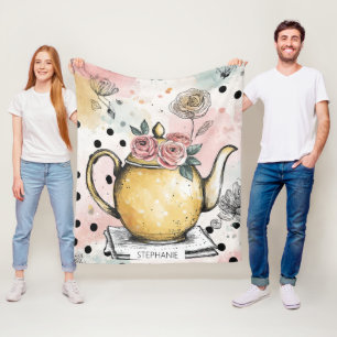 Whimsige bloementheetpot – Cozy Cottagecore Fleece Deken