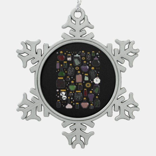 Whimsigoth Apothecary Classic Tin Sneeuwvlok Ornament (Voorkant)