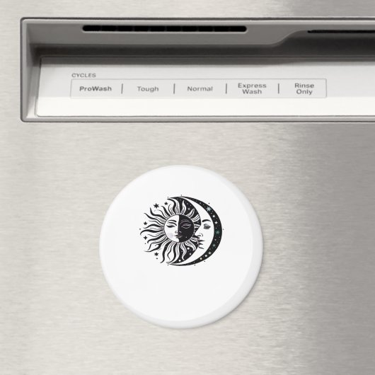 Whimsigoth Aquarel Sun Moon Witchy Classic Magneet (Insitu (Vaatwasser))