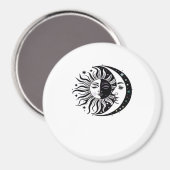 Whimsigoth Aquarel Sun Moon Witchy Classic Magneet (Voorkant / Achterkant)