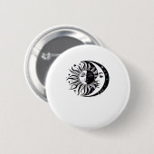 Whimsigoth Aquarel Sun Moon Witchy Classic Ronde Button 5,7 Cm (Voorkant /achterkant)