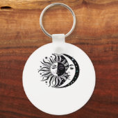 Whimsigoth Aquarel Sun Moon Witchy Classic Sleutelhanger (Voorkant)