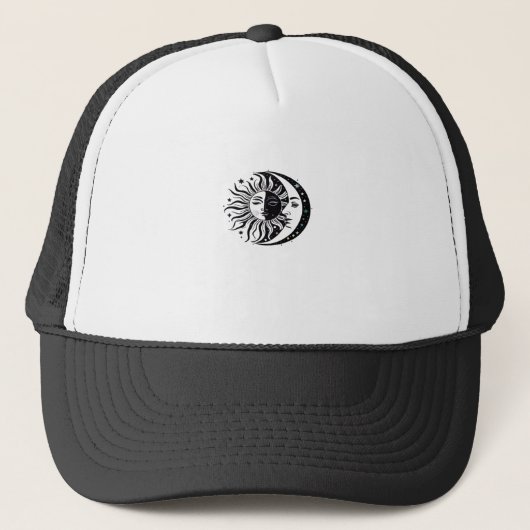 Whimsigoth Aquarel Sun Moon Witchy Classic Trucker Pet (Voorkant)