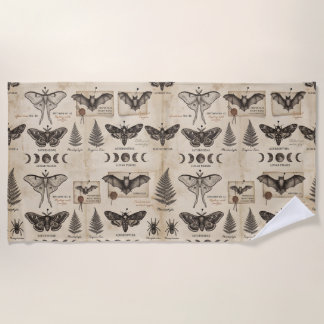 Whimsigoth botanische specimens Antieke mot vleerm Strandlaken