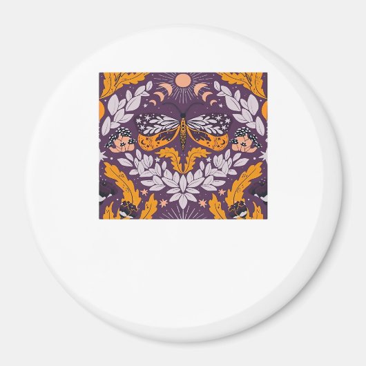 Whimsigoth Butterfly Florals - Paarse, lavendel en Magneet (Voorkant)