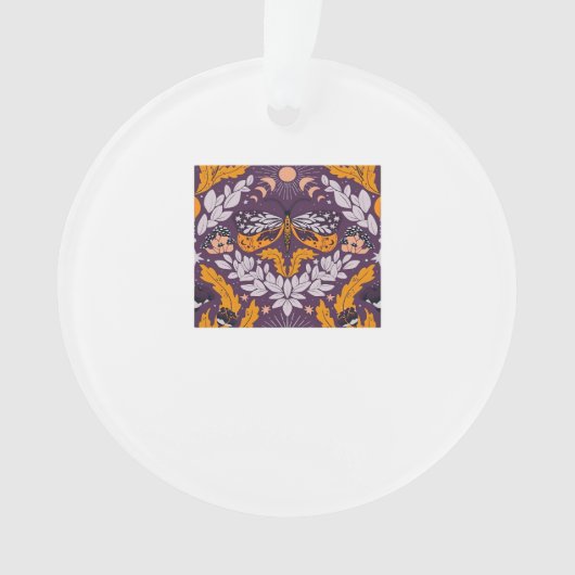 Whimsigoth Butterfly Florals - Paarse, lavendel en Ornament (voorkant)