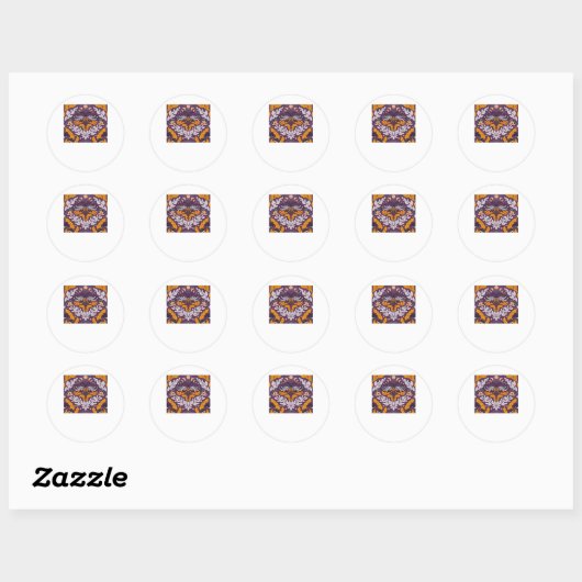 Whimsigoth Butterfly Florals - Paarse, lavendel en Ronde Sticker (Vel)