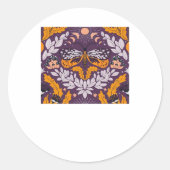 Whimsigoth Butterfly Florals - Paarse, lavendel en Ronde Sticker (Voorkant)