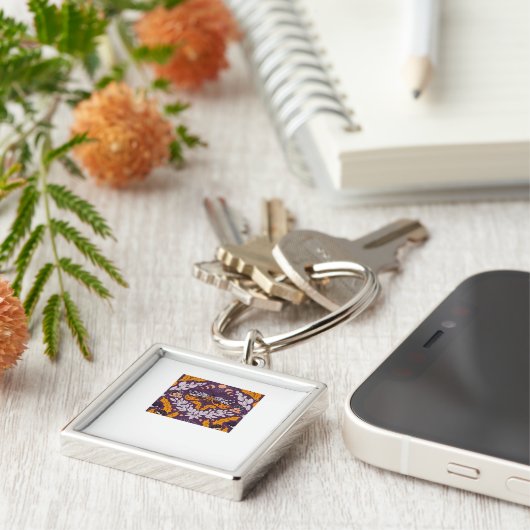 Whimsigoth Butterfly Florals - Paarse, lavendel en Sleutelhanger (Zijkant)