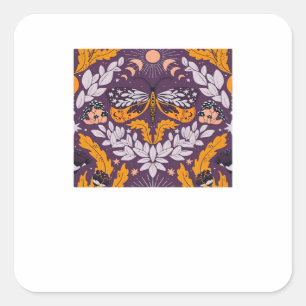 Whimsigoth Butterfly Florals - Paarse, lavendel en Vierkante Sticker