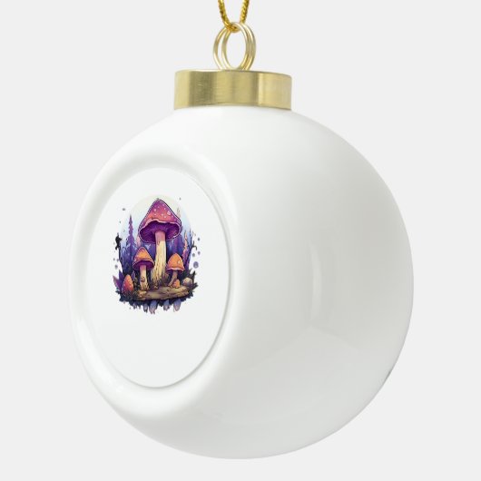 Whimsigoth champignons en kristallen Classic Keramische Bal Ornament (Rechts)