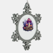 Whimsigoth champignons en kristallen Classic Tin Sneeuwvlok Ornament (Links)