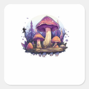 Whimsigoth champignons en kristallen Classic Vierkante Sticker