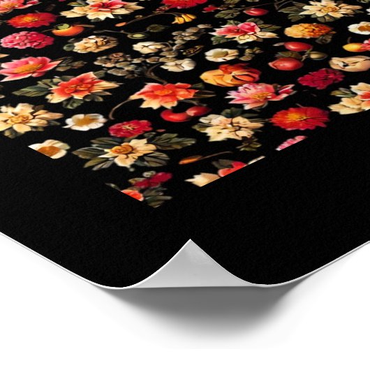 Whimsigoth Chintz  olieverfschilderij Poster (Hoek)