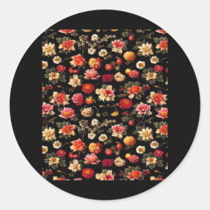 Whimsigoth Chintz olieverfschilderij Ronde Sticker