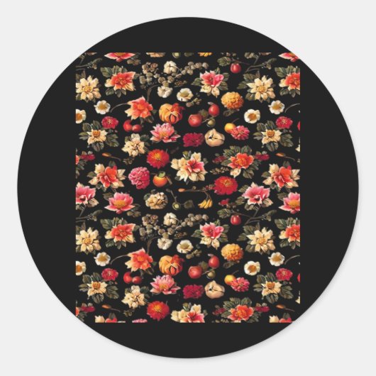 Whimsigoth Chintz olieverfschilderij Ronde Sticker (Voorkant)