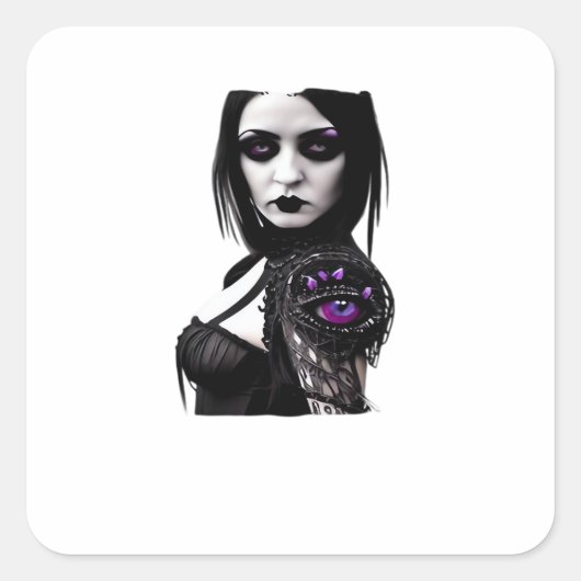 Whimsigoth Classic Design voor Halloween Vierkante Sticker (Voorkant)