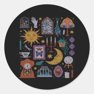 Whimsigoth Classic – Gotische Romance Herfst Aesth Ronde Sticker