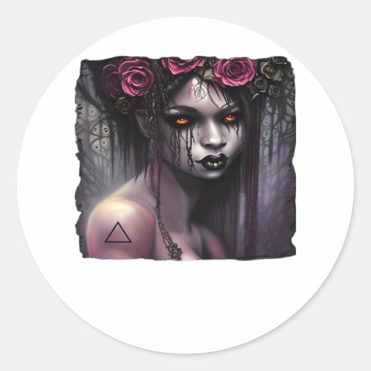 Whimsigoth Classic Grappig Ronde Sticker (Voorkant)