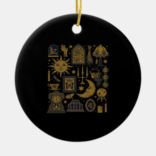 Whimsigoth Classic - Mystieke manen en bossen Keramisch Ornament (Voorkant)