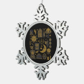 Whimsigoth Classic - Mystieke manen en bossen Tin Sneeuwvlok Ornament (Rechts)