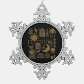 Whimsigoth Classic - Mystieke manen en bossen Tin Sneeuwvlok Ornament (Voorkant)