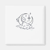 Whimsigoth Clouds Moon Witchy Classic Magneet (Voorkant)