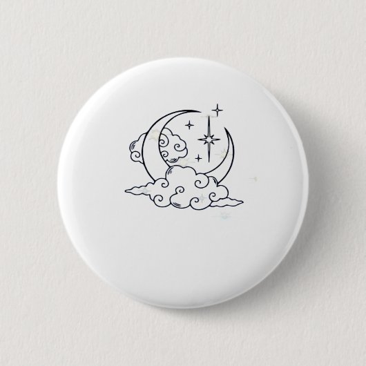 Whimsigoth Clouds Moon Witchy Classic Ronde Button 5,7 Cm (Voorkant)