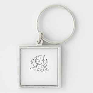 Whimsigoth Clouds Moon Witchy Classic Sleutelhanger