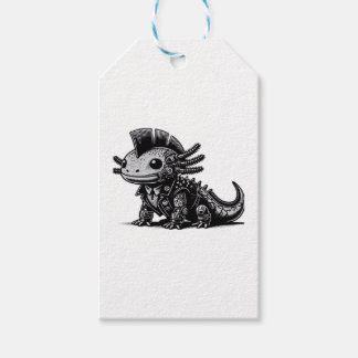 Whimsigoth Cyborg Axolotl kunst ontwerpklasse Cadeaulabel