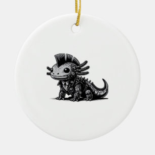 Whimsigoth Cyborg Axolotl  kunst ontwerpklasse Keramisch Ornament