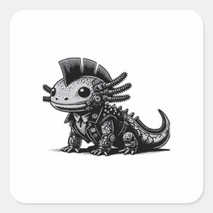 Whimsigoth Cyborg Axolotl kunst ontwerpklasse Vierkante Sticker
