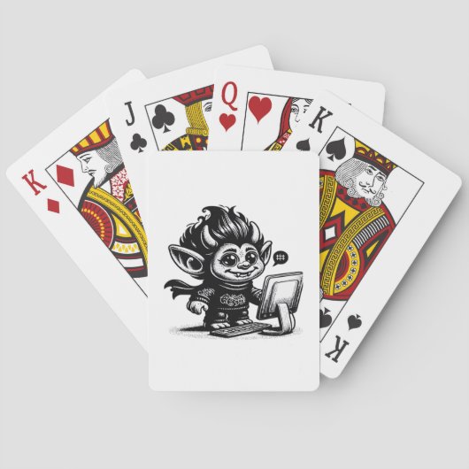 Whimsigoth Cyborg Internet Troll  Art Design Pokerkaarten (Achterkant)