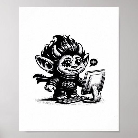 Whimsigoth Cyborg Internet Troll  Art Design Poster (Voorkant)