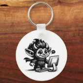 Whimsigoth Cyborg Internet Troll Art Design Sleutelhanger (Voorkant)