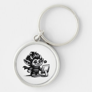 Whimsigoth Cyborg Internet Troll  Art Design Sleutelhanger
