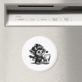 Whimsigoth Cyborg Internet Troll Vintage Kunstontw Magneet (Insitu (Vaatwasser))