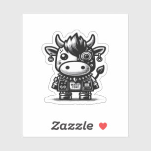 Whimsigoth Cyborg Koe  Kunst Ontwerp Classic Sticker