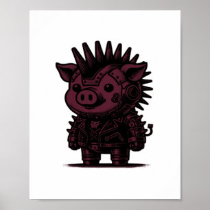 Whimsigoth Cyborg Luiaard Vintage Kunstontwerp Kla Poster