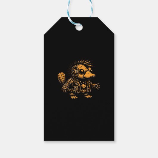 Whimsigoth Cyborg Platypus  Art Design Cadeaulabel (Voorkant)
