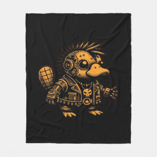 Whimsigoth Cyborg Platypus Art Design Fleece Deken