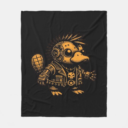 Whimsigoth Cyborg Platypus Art Design Fleece Deken (Voorkant)