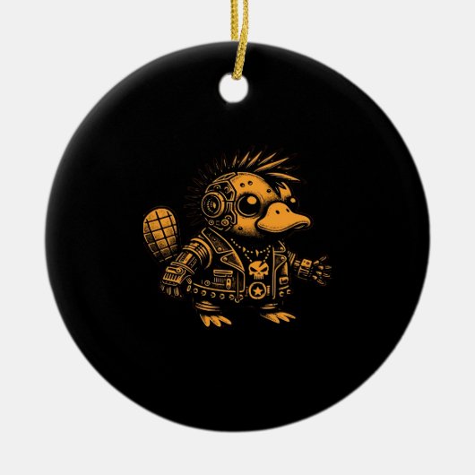 Whimsigoth Cyborg Platypus  Art Design Keramisch Ornament (Voorkant)