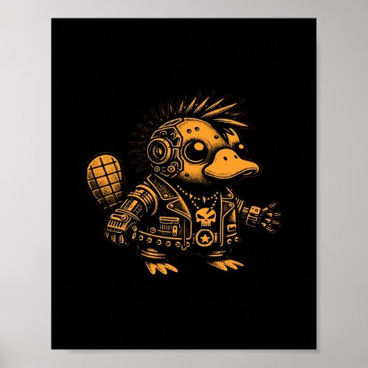 Whimsigoth Cyborg Platypus Art Design Poster (Voorkant)