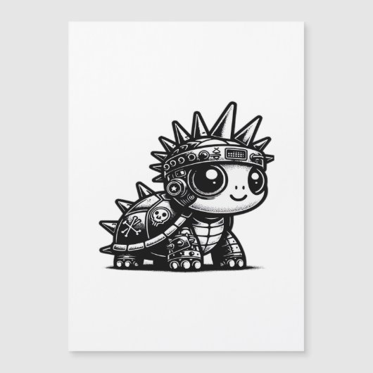 Whimsigoth Cyborg Schildpad Vintage Kunst Design K (Voorkant)