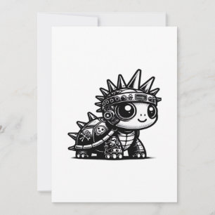 Whimsigoth Cyborg Schildpad Vintage Kunst Design K Feestdagenkaart
