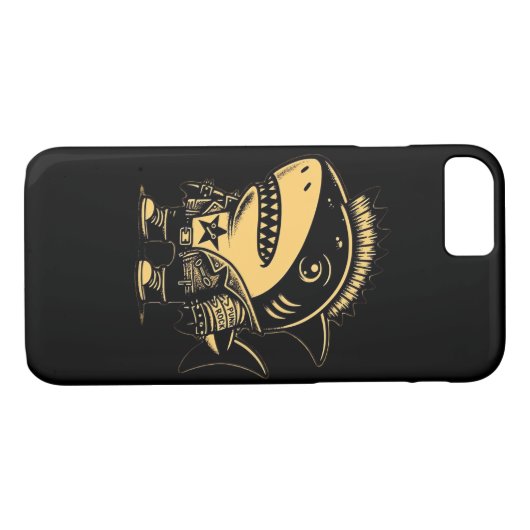 Whimsigoth Cyborg Shark Art Design Case-Mate iPhone Case (Achterkant (Horizontaal))