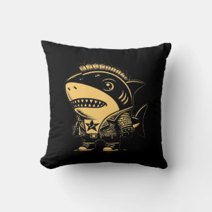 Whimsigoth Cyborg Shark Art Design Kussen