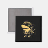 Whimsigoth Cyborg Shark  Art Design Magneet (Voorkant / Achterkant)